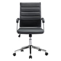 Silver and Black Adjustable Swivel Faux Leather Rolling Conference Office Chair  Warm Home View