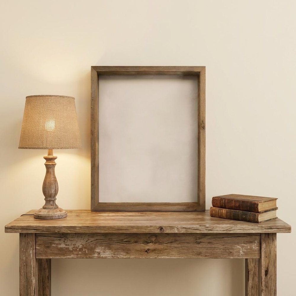 6" x 6" Gray Solid Wood Tabletop Picture Frame  Warm Home View