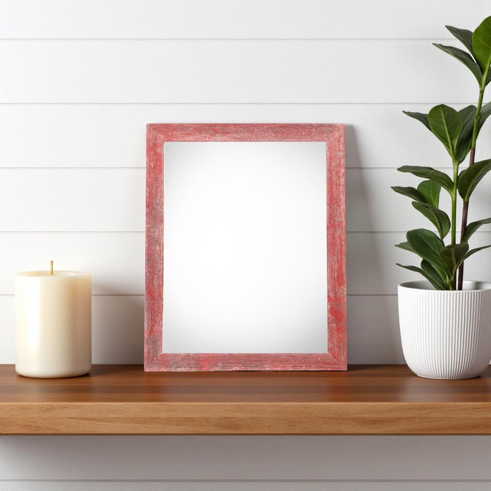 5" x 7" Red Solid Wood Tabletop Picture Frame  Warm Home View
