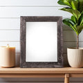 8.5" x 11" Black Solid Wood Tabletop Picture Frame  Warm Home View