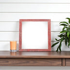 8" x 8" Red Solid Wood Tabletop Picture Frame  Warm Home View