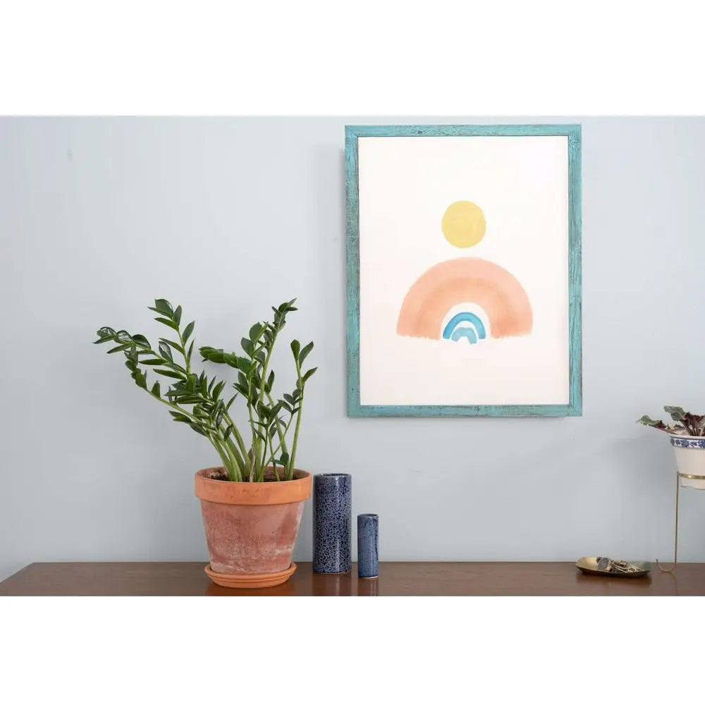 9" x 12" Blue Solid Wood Hanging Picture Frame  Warm Home View