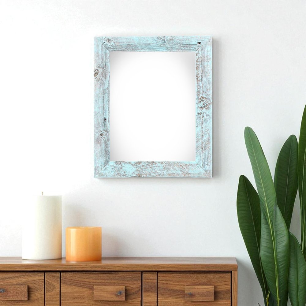 9" x 12" Blue Solid Wood Hanging Picture Frame  Warm Home View