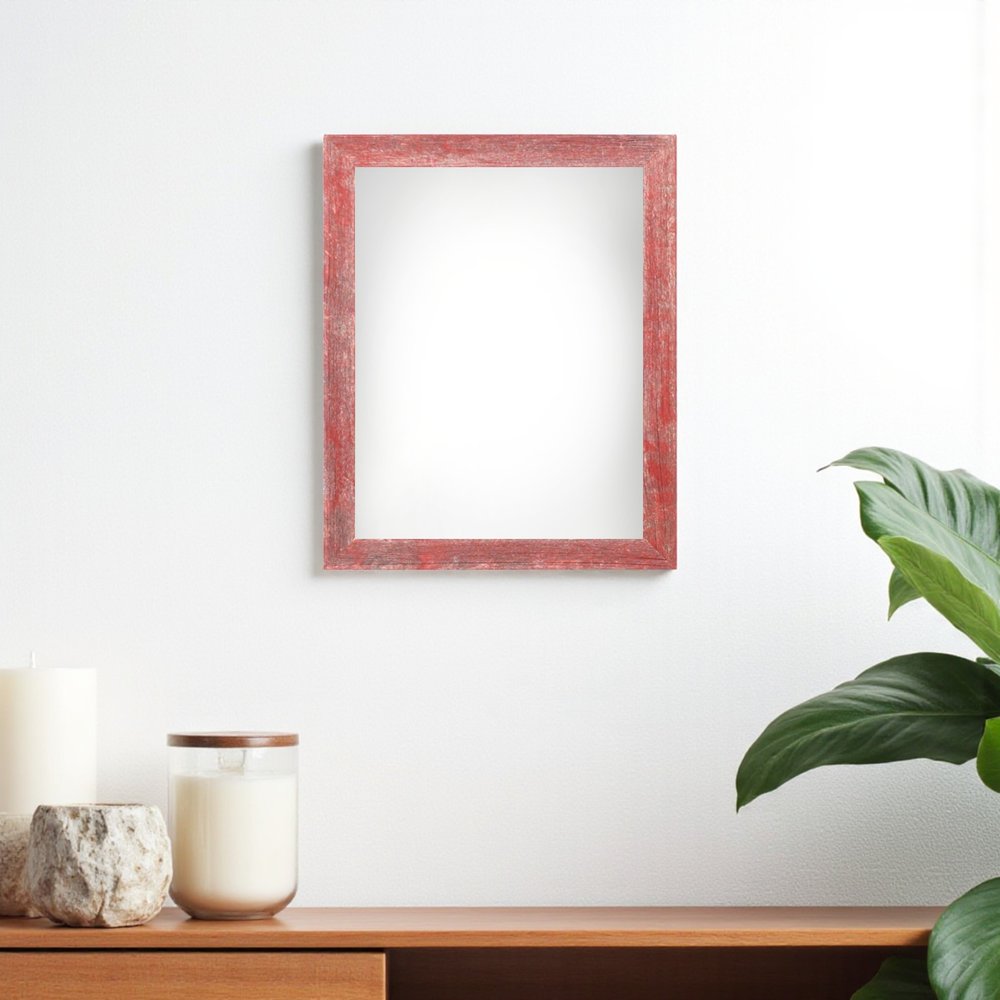 9" x 12" Red Wood Hanging Picture Frame  Warm Home View