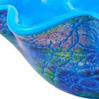 9" Modern Blue And Green Glass Centerpiece Bowl  Warm Home View