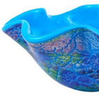 9" Modern Blue And Green Glass Centerpiece Bowl  Warm Home View