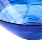 Set Of Two Modern Soft Square Blue Swirl Glass Bowls  Warm Home View