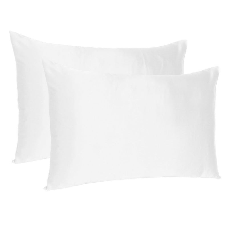White Dreamy Set Of 2 Silky Satin King Pillowcases  Warm Home View