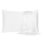 White Dreamy Set Of 2 Silky Satin King Pillowcases  Warm Home View