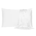 White Dreamy Set Of 2 Silky Satin King Pillowcases  Warm Home View