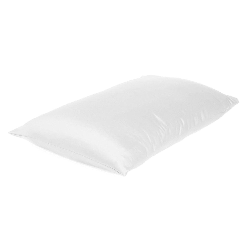 White Dreamy Set Of 2 Silky Satin King Pillowcases  Warm Home View