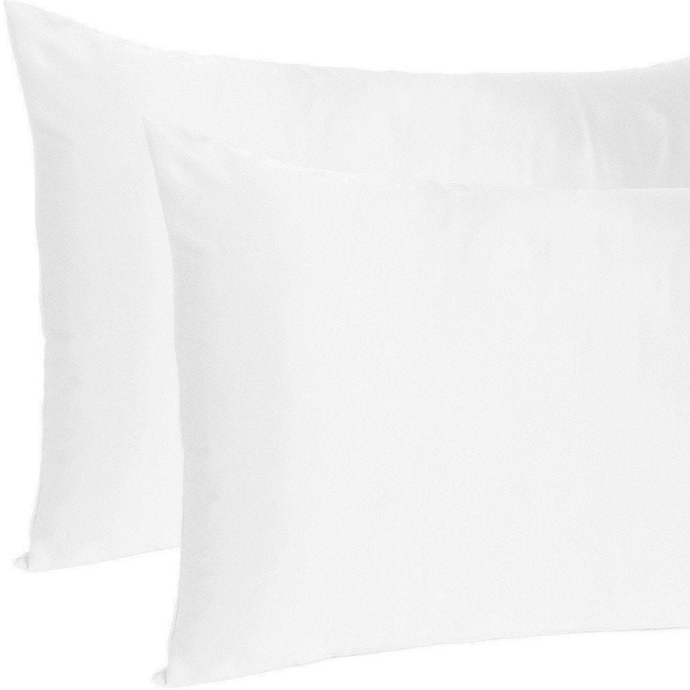 White Dreamy Set Of 2 Silky Satin King Pillowcases  Warm Home View