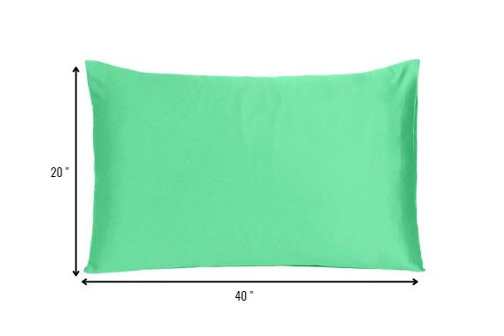 Green Dreamy Set Of 2 Silky Satin King Pillowcases  Warm Home View