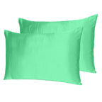 Green Dreamy Set Of 2 Silky Satin King Pillowcases  Warm Home View