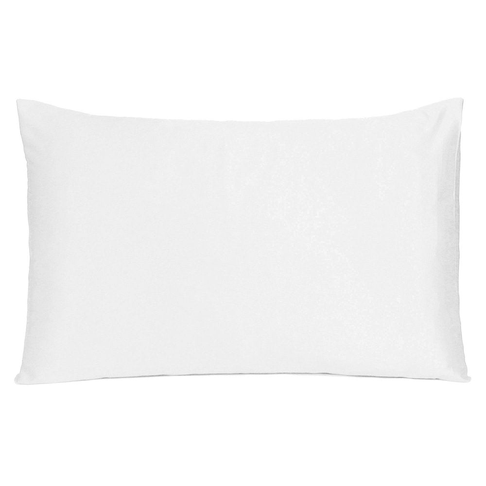 Set Of Two White Silky Satin Standard Pillowcases  Warm Home View