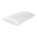 Set Of Two White Silky Satin Standard Pillowcases  Warm Home View