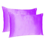 Violet Dreamy Set Of 2 Silky Satin Standard Pillowcases  Warm Home View