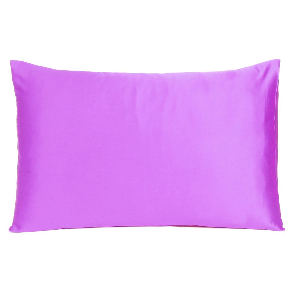 Violet Dreamy Set Of 2 Silky Satin Standard Pillowcases  Warm Home View