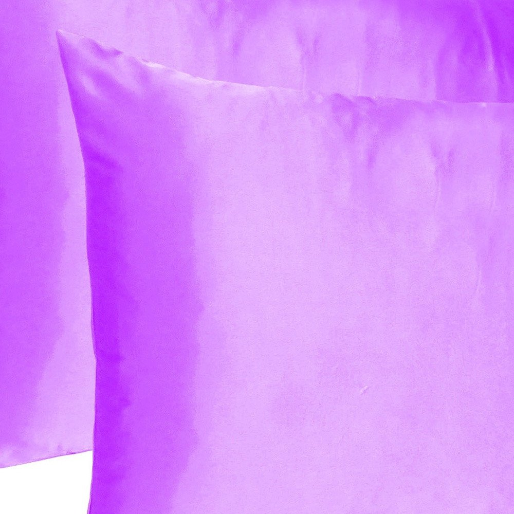 Violet Dreamy Set Of 2 Silky Satin Standard Pillowcases  Warm Home View