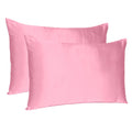 Set Of Two Pink Rose Dreamy Silky Satin Standard Pillowcases  Warm Home View