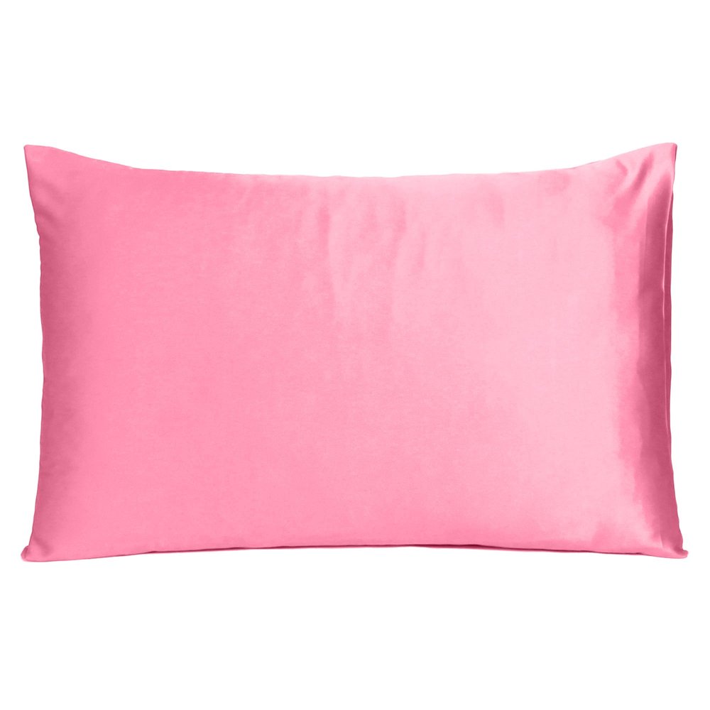 Set Of Two Pink Rose Dreamy Silky Satin Standard Pillowcases  Warm Home View
