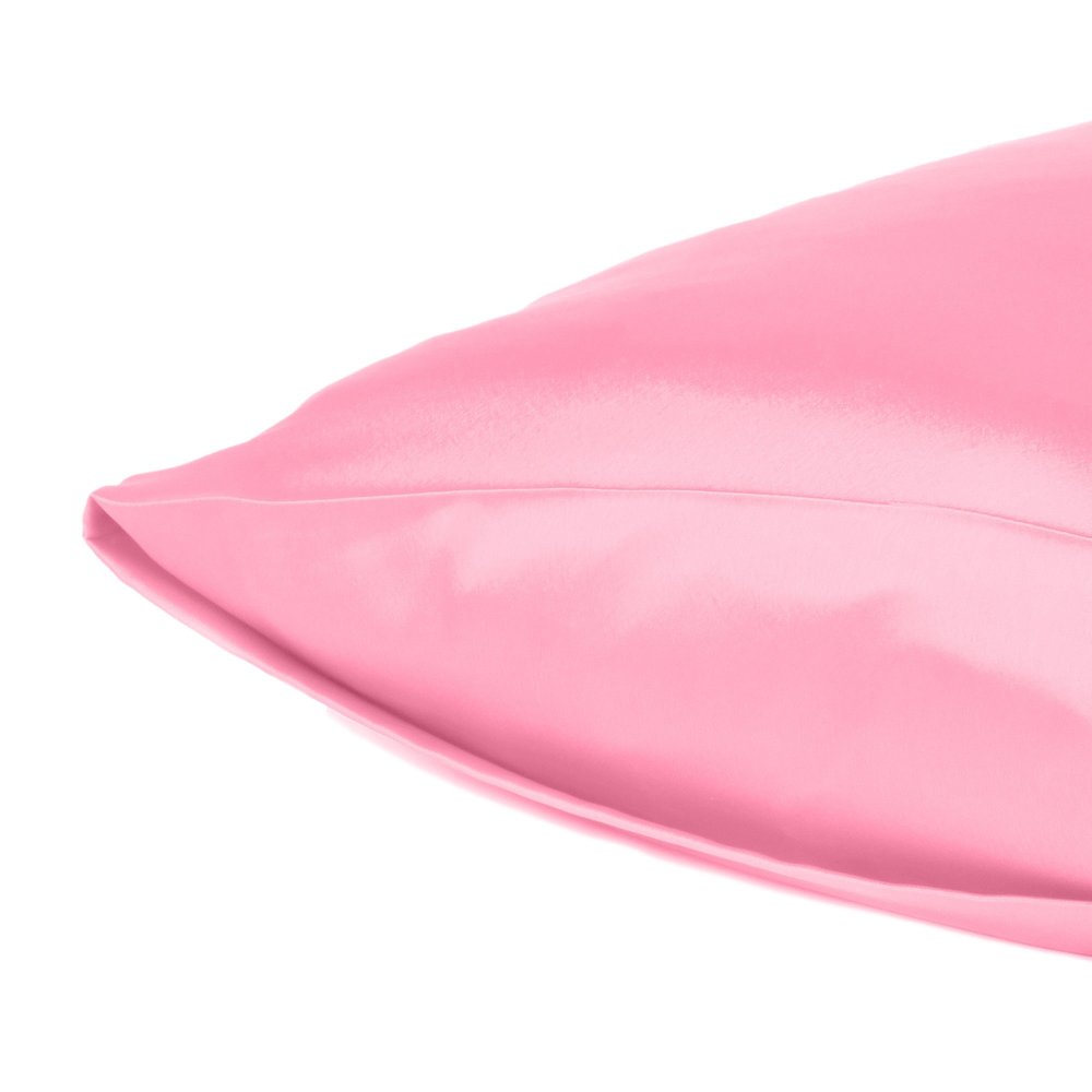 Set Of Two Pink Rose Dreamy Silky Satin Standard Pillowcases  Warm Home View