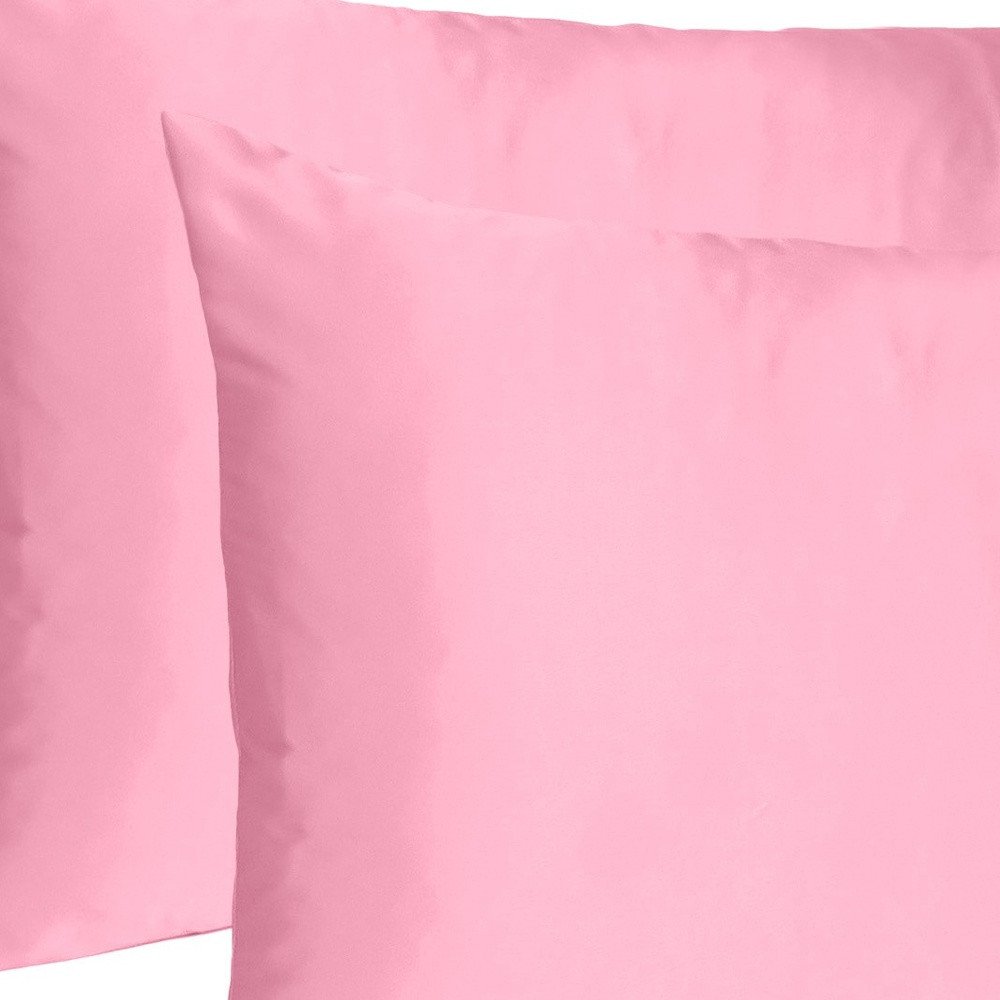Set Of Two Pink Rose Dreamy Silky Satin Standard Pillowcases  Warm Home View