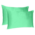 Green Dreamy Set Of 2 Silky Satin Standard Pillowcases  Warm Home View