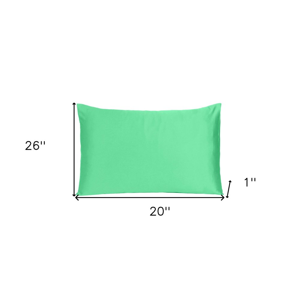 Green Dreamy Set Of 2 Silky Satin Standard Pillowcases  Warm Home View