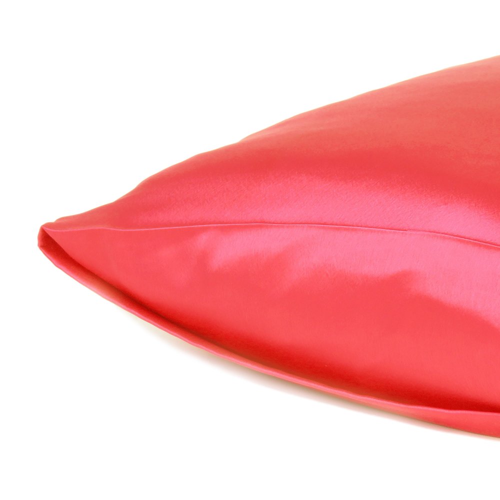 Two Piece Salmon Pink Dreamy Silky Satin Pillowcases  Warm Home View