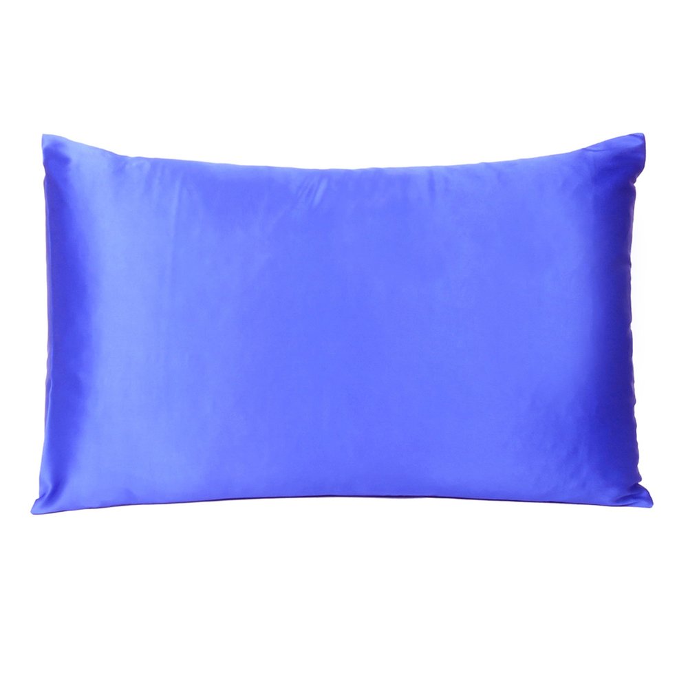 Royal Blue Dreamy Set Of 2 Silky Satin Standard Pillowcases  Warm Home View