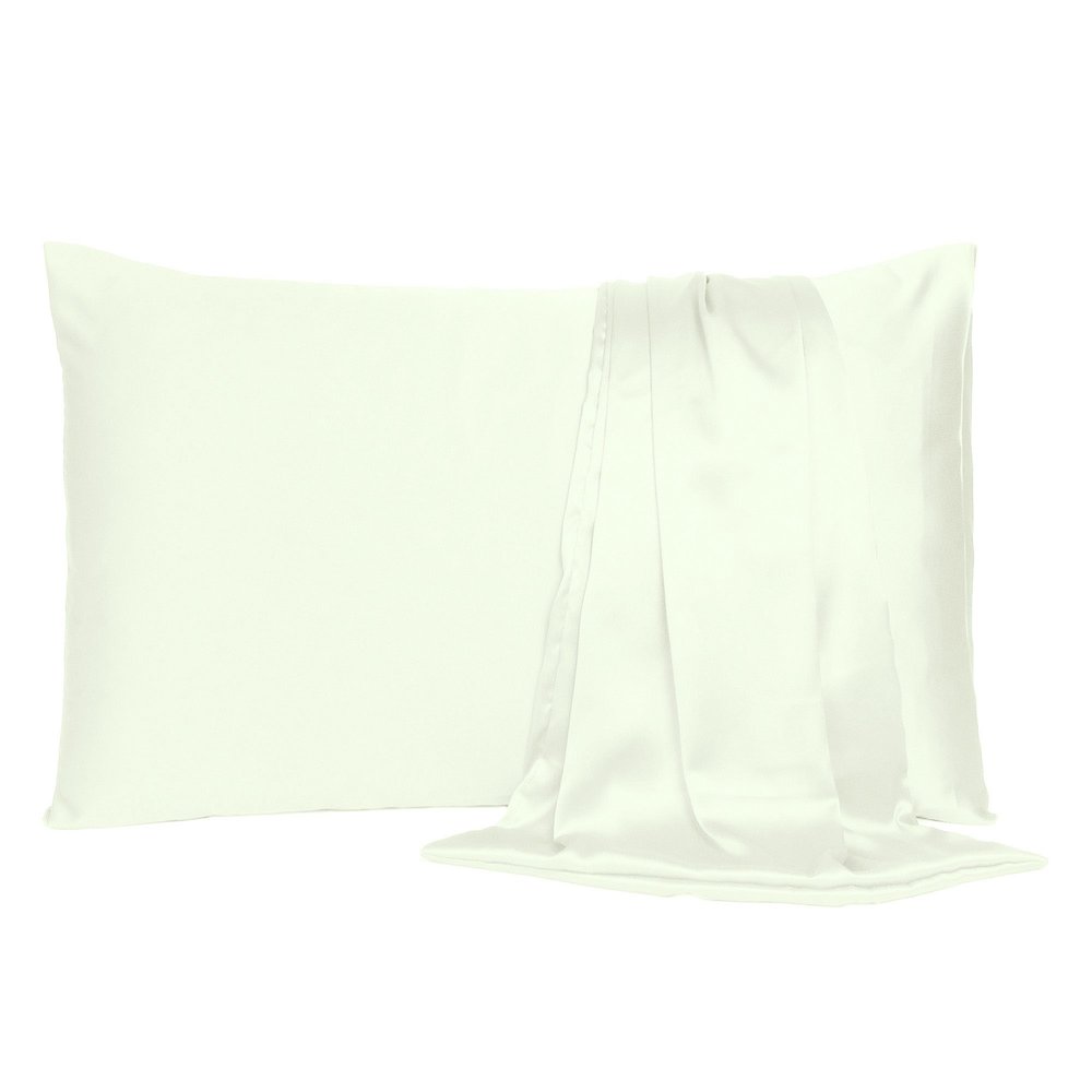 Ivory Dreamy Set Of 2 Silky Satin Standard Pillowcases  Warm Home View