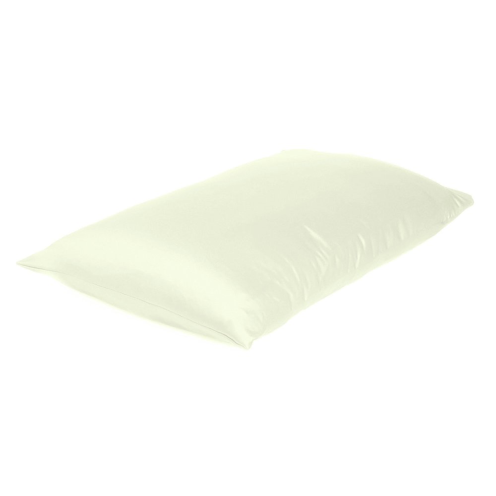 Ivory Dreamy Set Of 2 Silky Satin Standard Pillowcases  Warm Home View