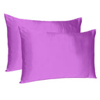 Purple Merlot Dreamy Set Of 2 Silky Satin Standard Pillowcases  Warm Home View