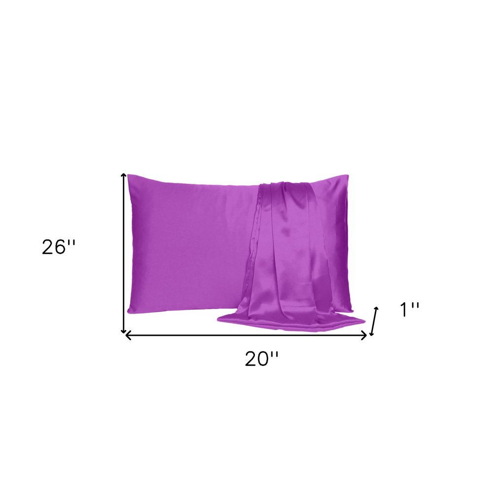 Purple Merlot Dreamy Set Of 2 Silky Satin Standard Pillowcases  Warm Home View