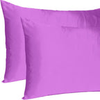 Purple Merlot Dreamy Set Of 2 Silky Satin Standard Pillowcases  Warm Home View