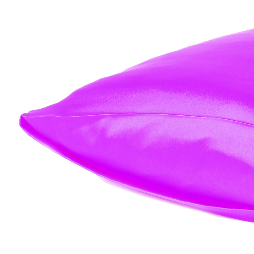 Violet Dreamy Set Of 2 Silky Satin Queen Pillowcases  Warm Home View