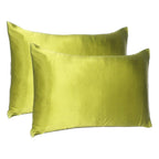 Set of Two Lemongrass Dreamy Silk Satin Queen Pillowcases  Warm Home View