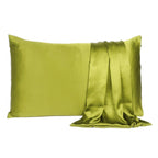 Set of Two Lemongrass Dreamy Silk Satin Queen Pillowcases  Warm Home View