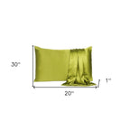 Set of Two Lemongrass Dreamy Silk Satin Queen Pillowcases  Warm Home View