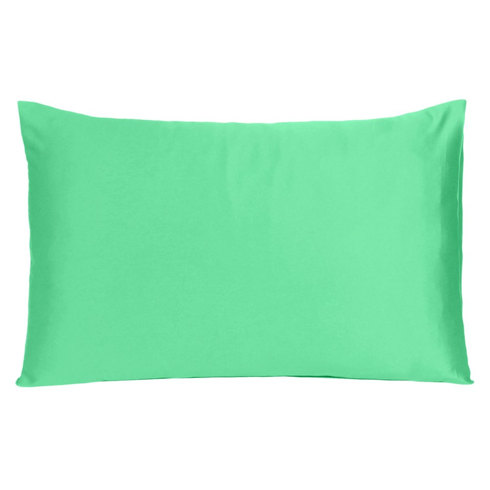 Green Dreamy Set Of 2 Silky Satin Queen Pillowcases  Warm Home View