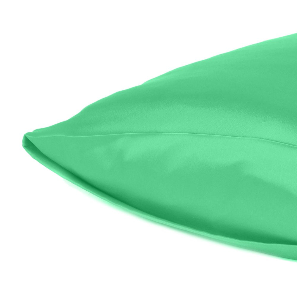 Green Dreamy Set Of 2 Silky Satin Queen Pillowcases  Warm Home View