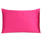 Two Piece Fuchsia Satin And Satin Pillowcases Envelope  Warm Home View