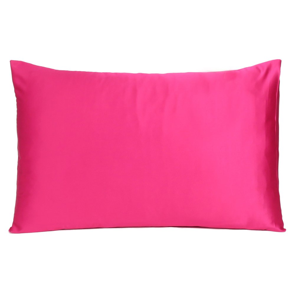Two Piece Fuchsia Satin And Satin Pillowcases Envelope  Warm Home View