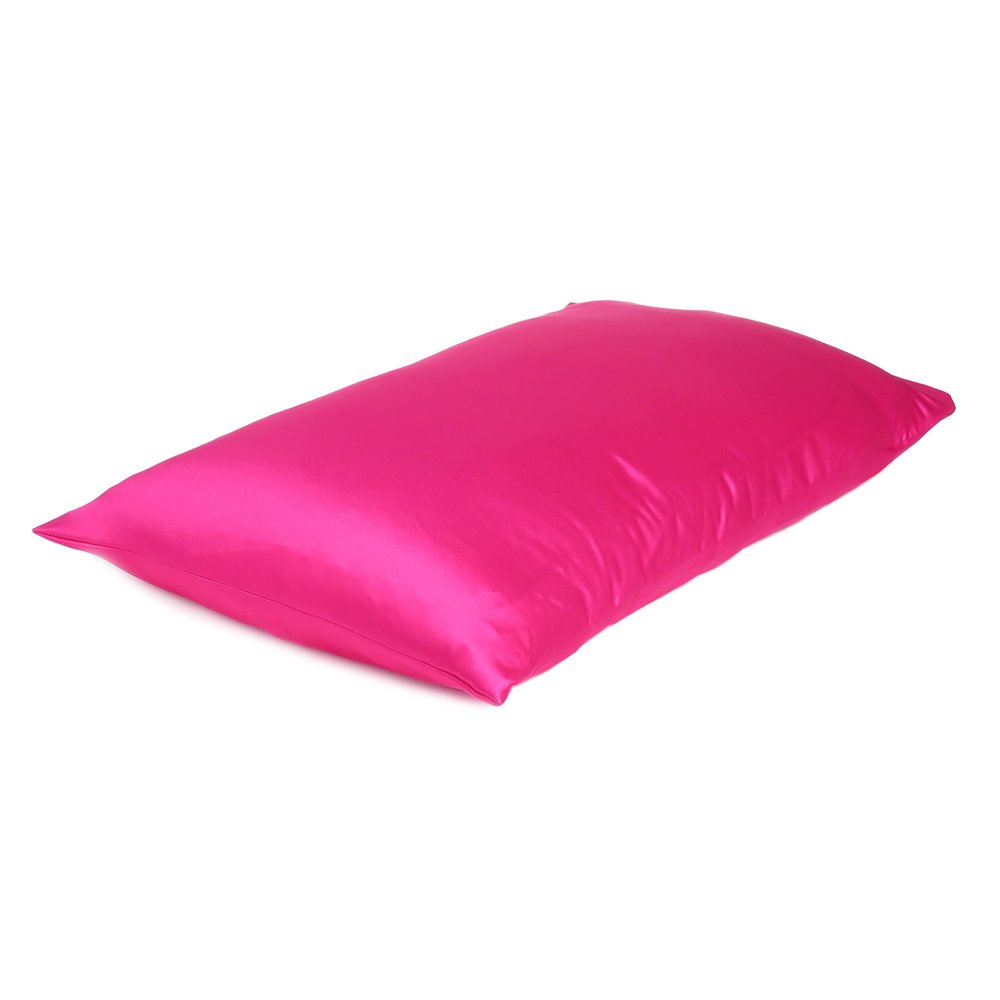 Two Piece Fuchsia Satin And Satin Pillowcases Envelope  Warm Home View