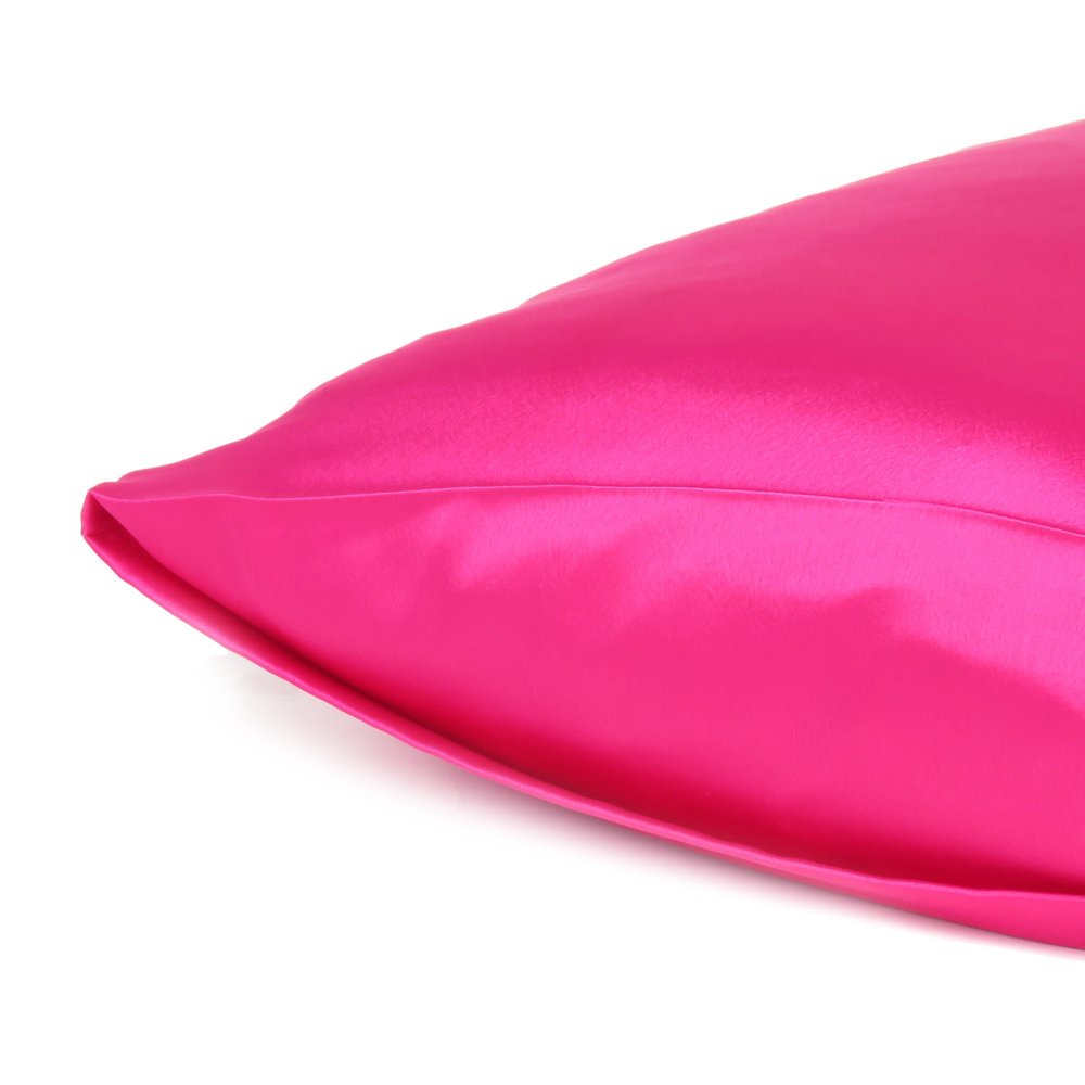 Two Piece Fuchsia Satin And Satin Pillowcases Envelope  Warm Home View