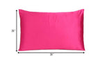 Two Piece Fuchsia Satin And Satin Pillowcases Envelope  Warm Home View