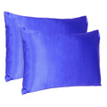 Royal Blue Dreamy Set Of 2 Silky Satin Queen Pillowcases  Warm Home View