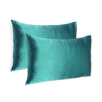 Teal Dreamy Set Of 2 Silky Satin Queen Pillowcases  Warm Home View