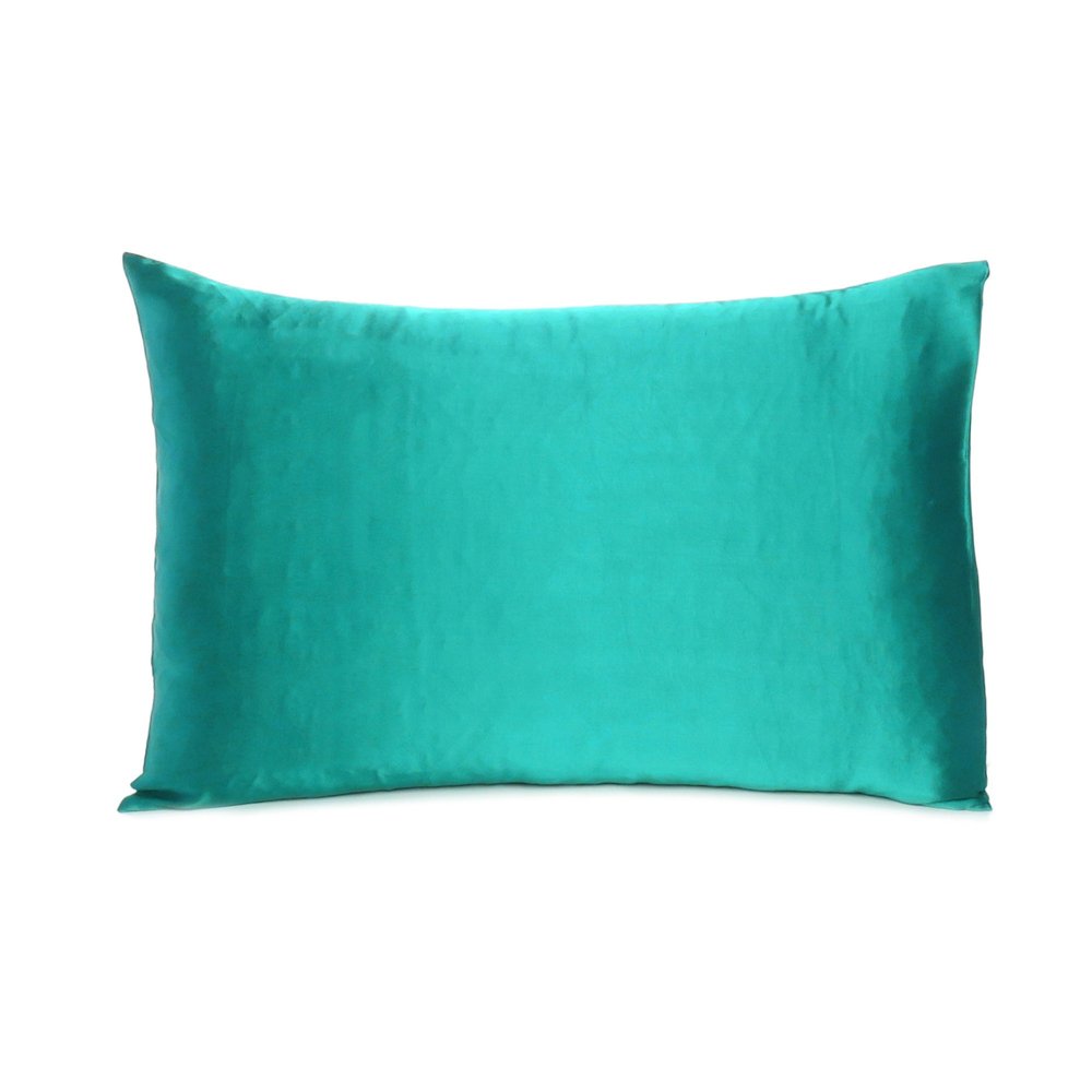 Teal Dreamy Set Of 2 Silky Satin Queen Pillowcases  Warm Home View